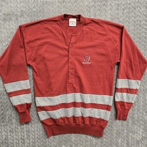 Vintage‎ Nutmeg Mills Oklahoma Sooners Long Sleeve Shirt Adult Medium USA Made